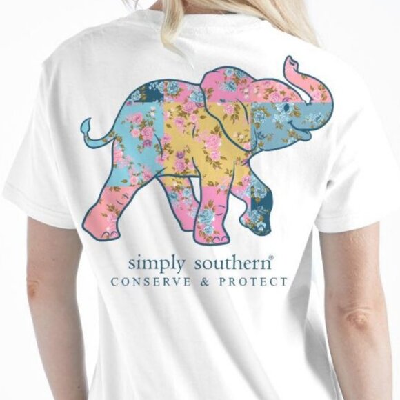 Simply Southern Tops - Patch Elephant Tracker Shirt by Simply Southern 1day SALE